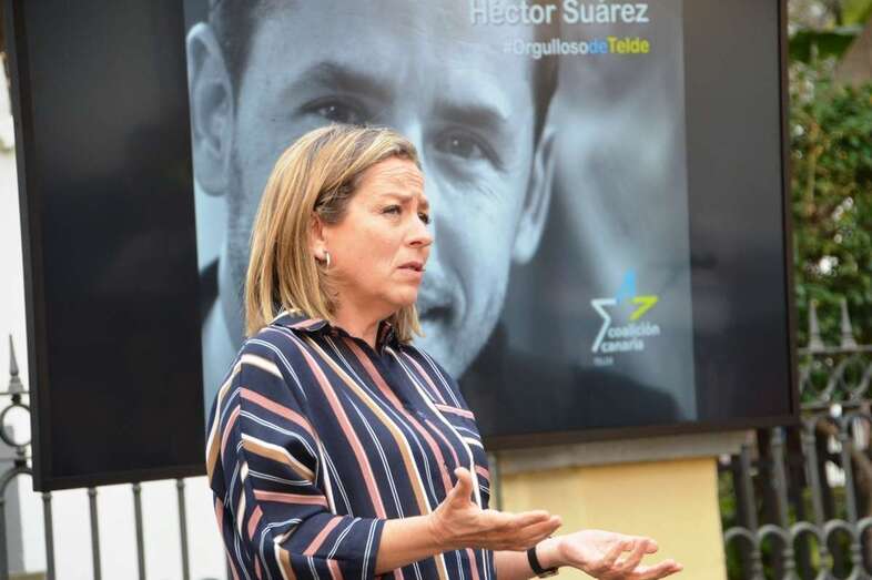 Ana Oramas, en el mitín en  el que se presentó a Héctor Suárez como candidato a la Alcaldía de Telde (Fto TA)